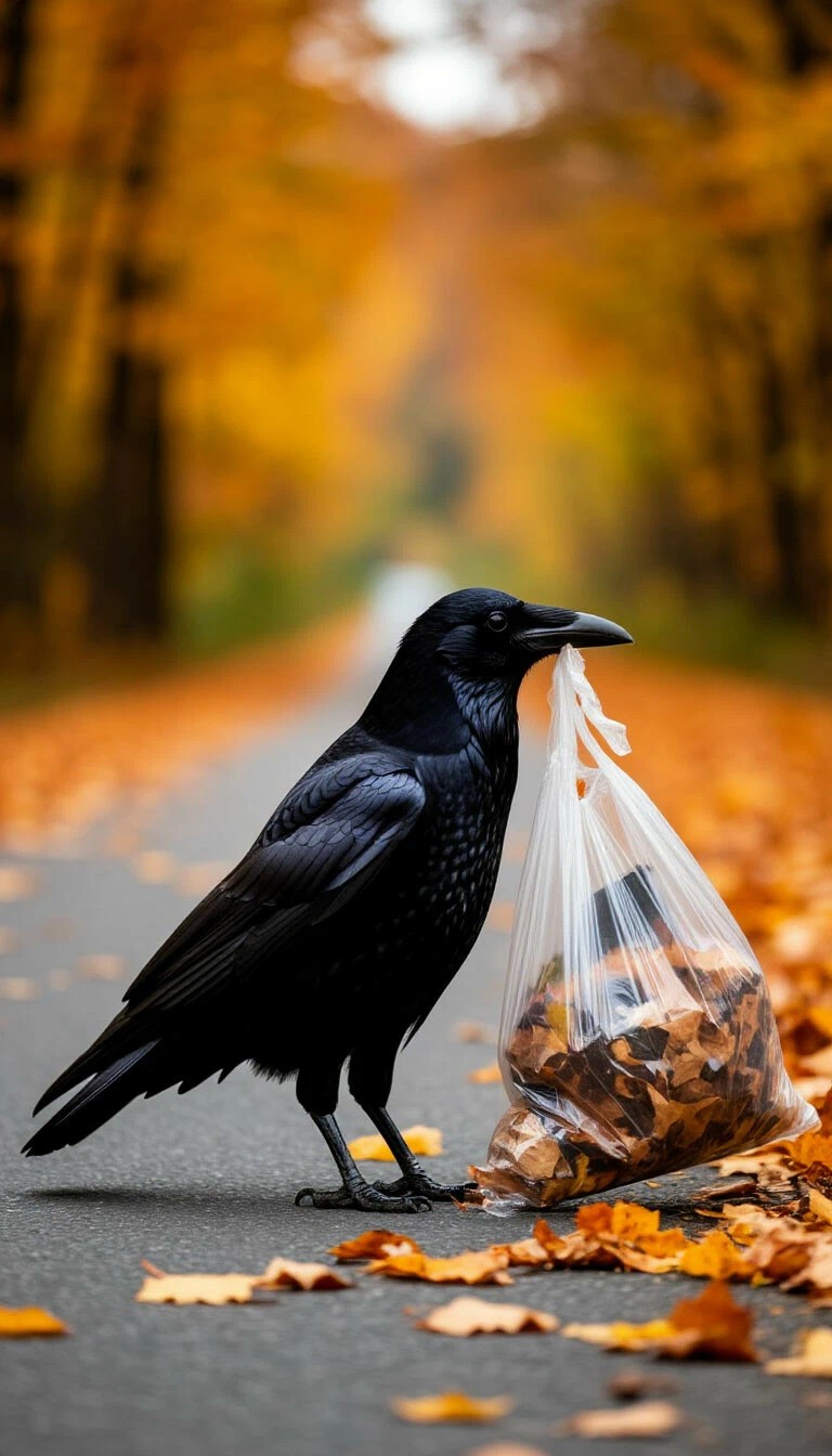 Ворона и пакет