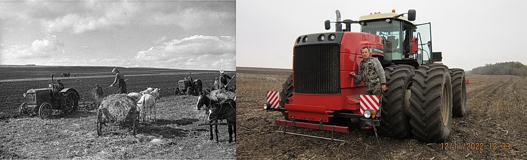 На таких тракторах поднимали осеннею зябь