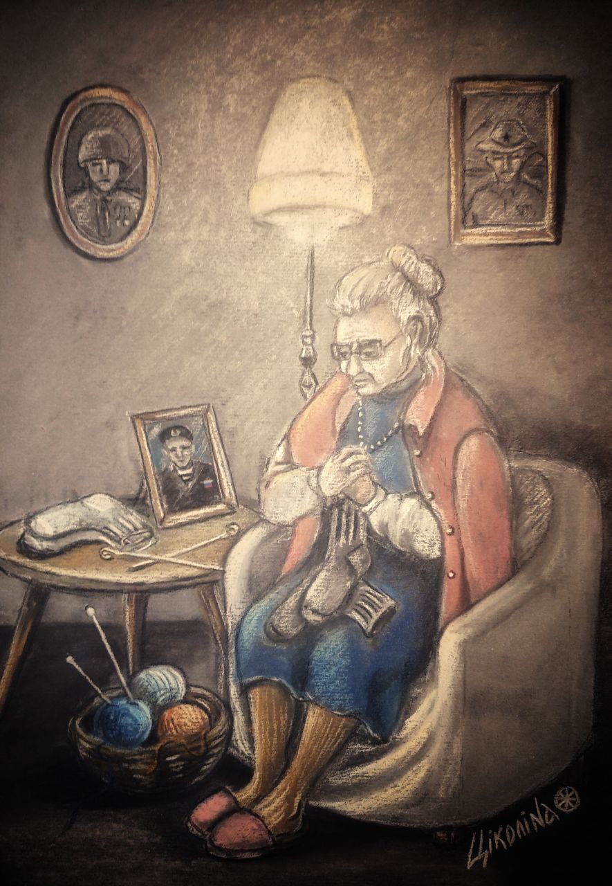 Сказ про бабулю, мечты клубочков и солдатские носо