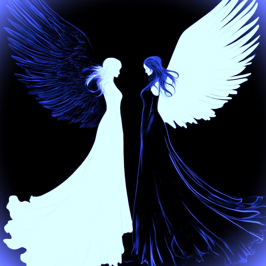 Белый ангел с чёрными крыльями