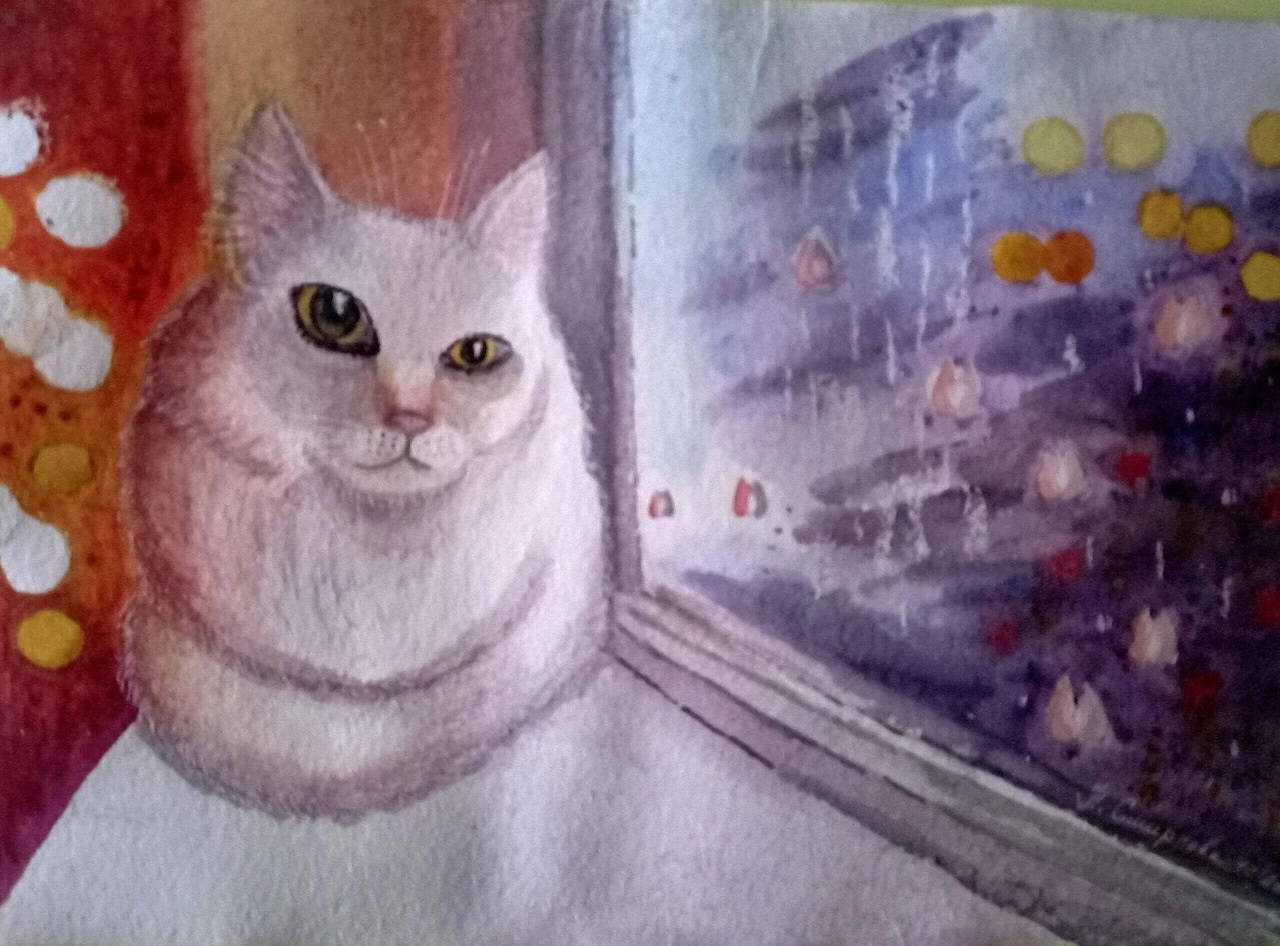 Белая кошка