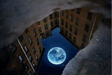 Качнулась в лужице луна...