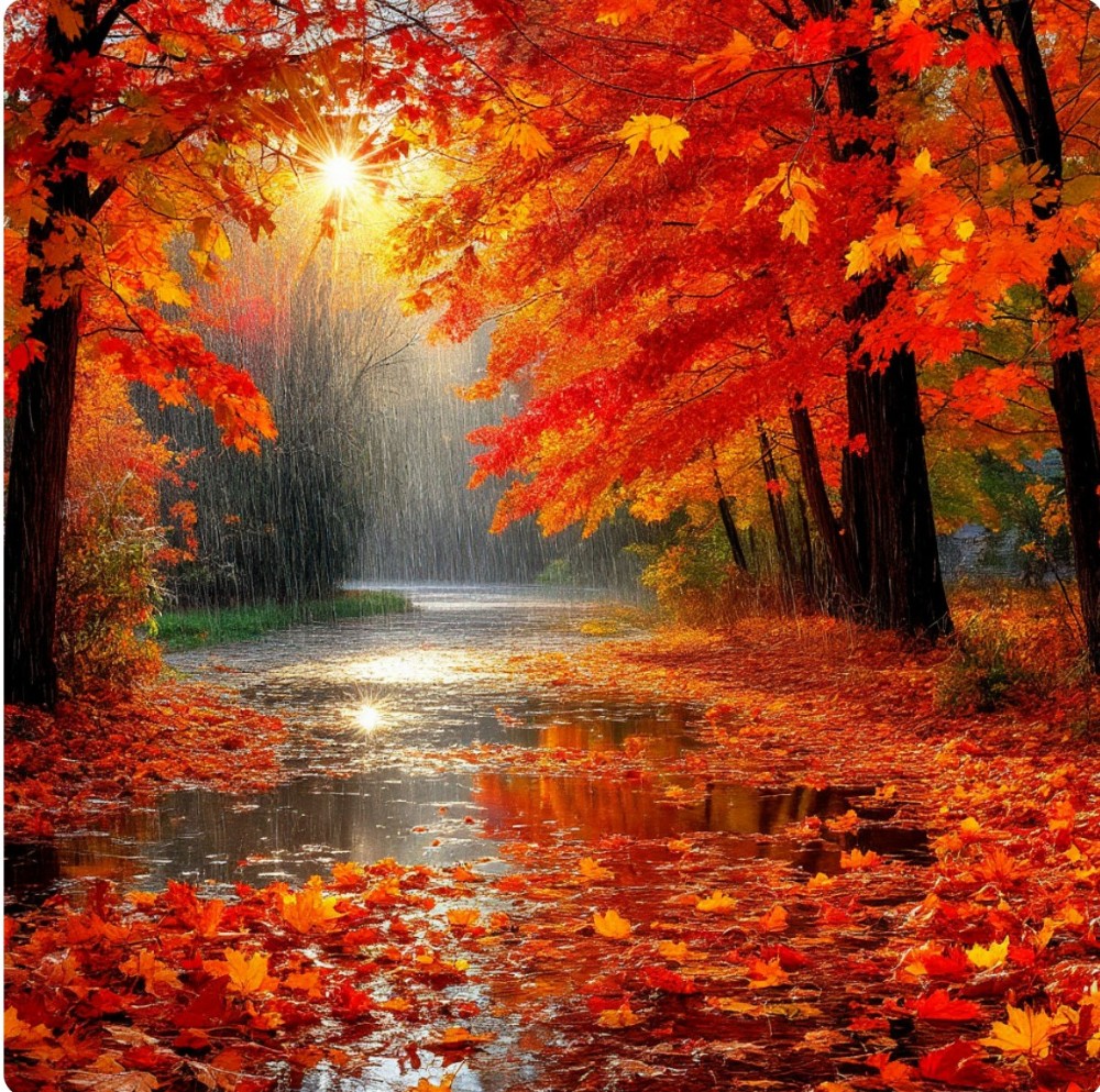 Осень на дворе расплакалась, печаль свою листая