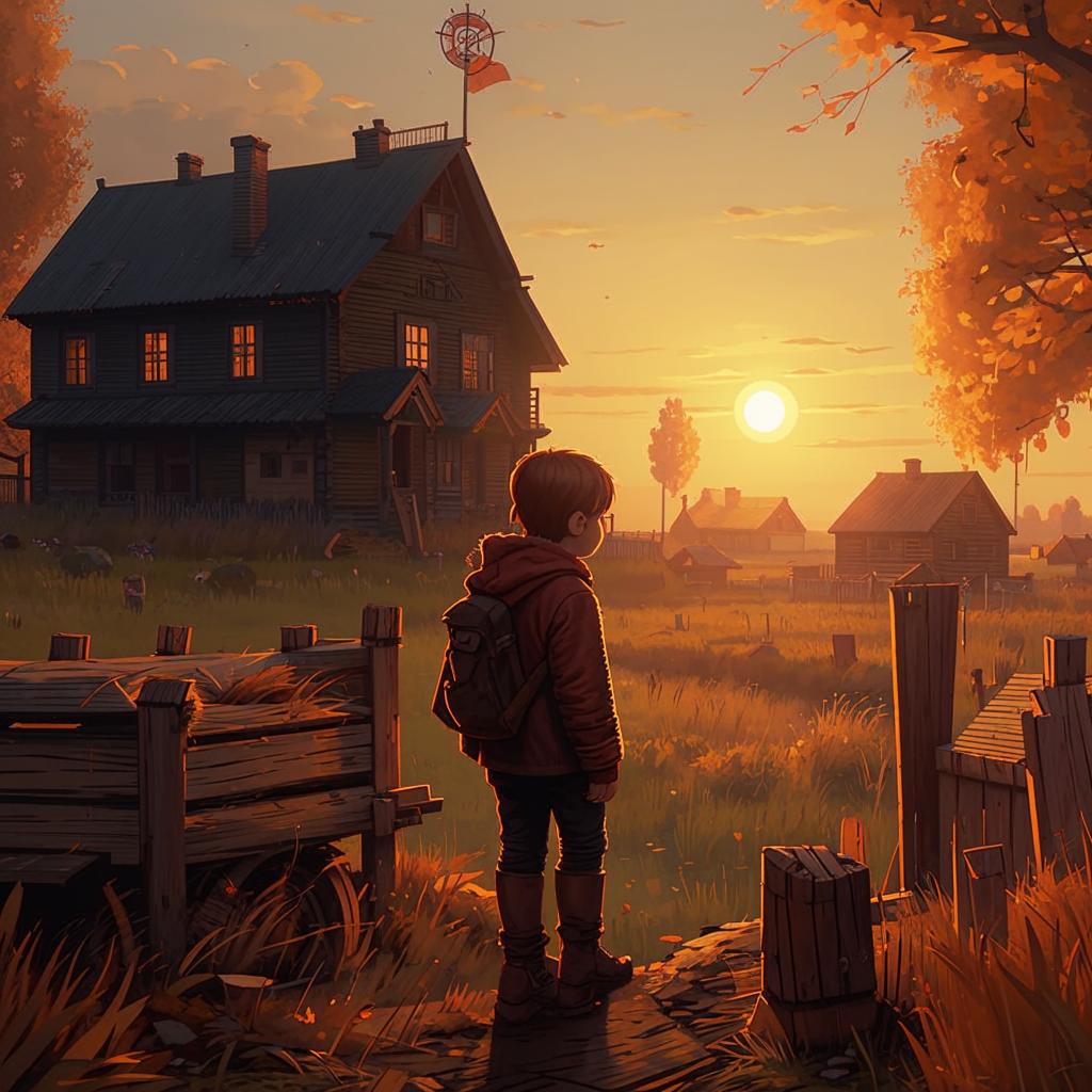 Закат в Сибири в октябре