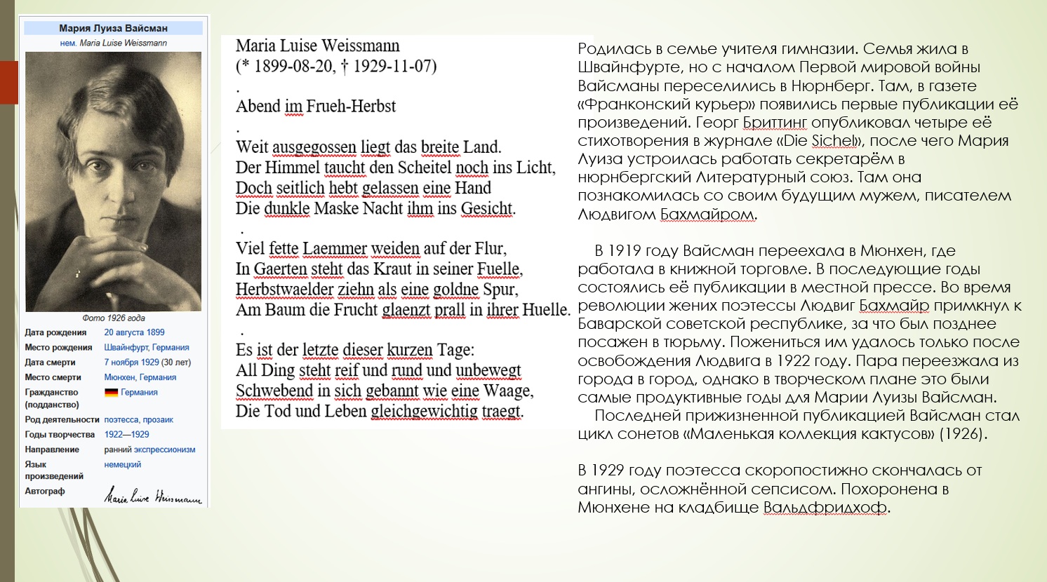 Голосование. Мария Луиза Вайсман