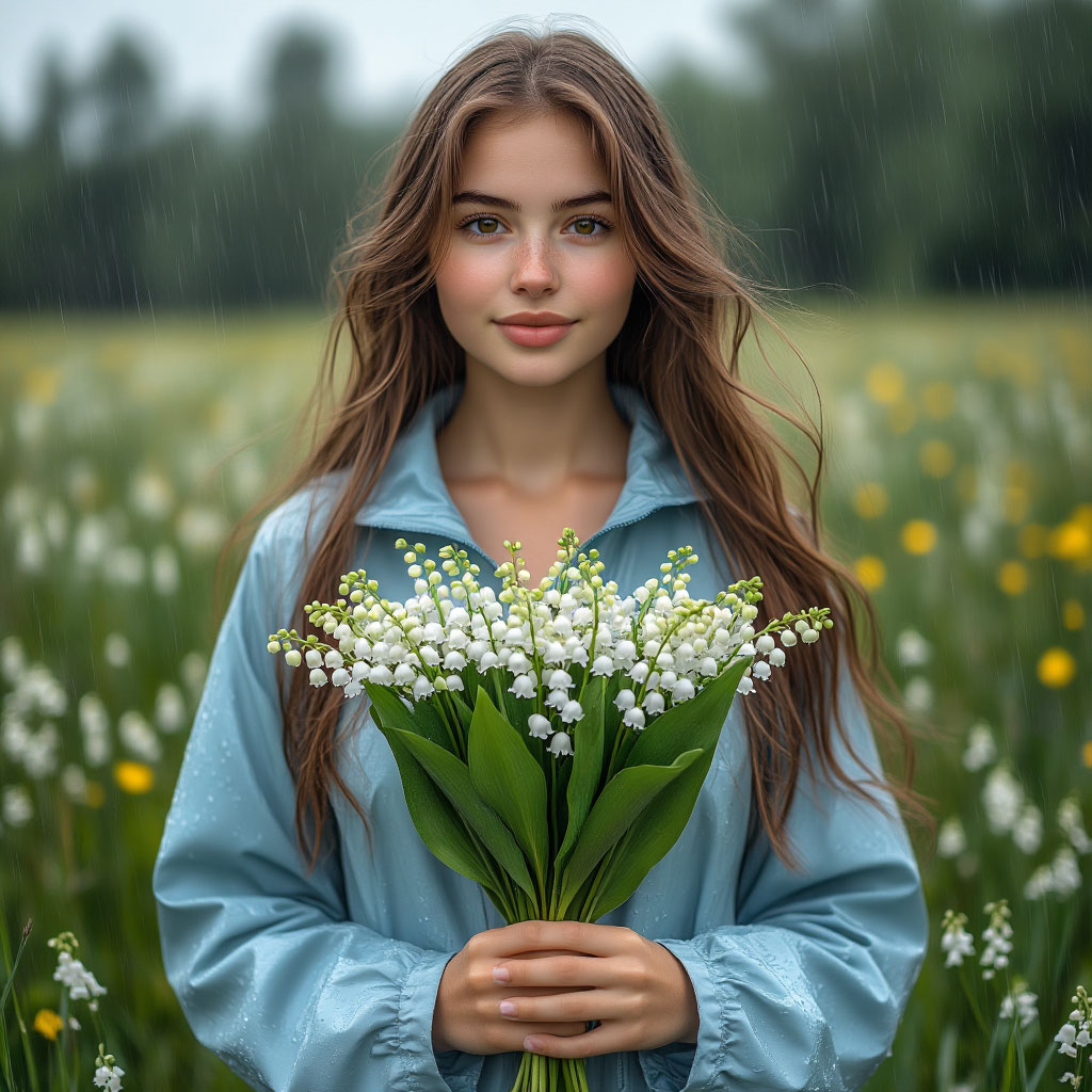 Ландыш под дождем