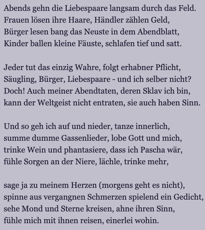 Hermann Hesse, вечером