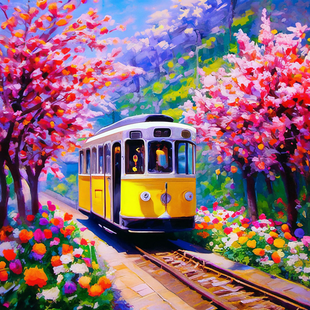 Весною в парке зацвели цветы