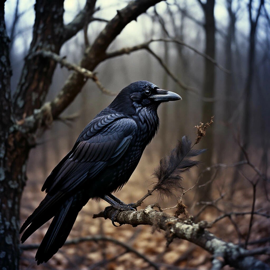 Чёрный ворон закружился