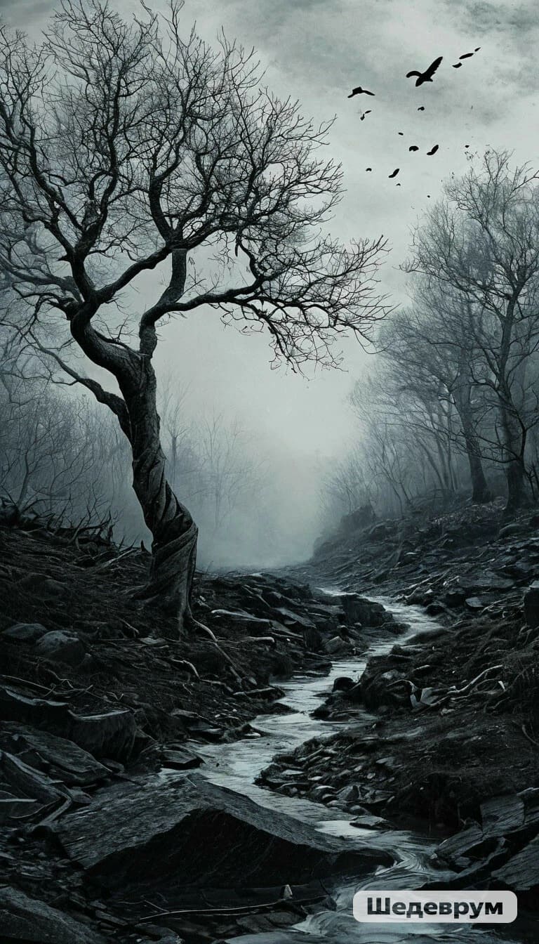 Черные грифельные деревья...