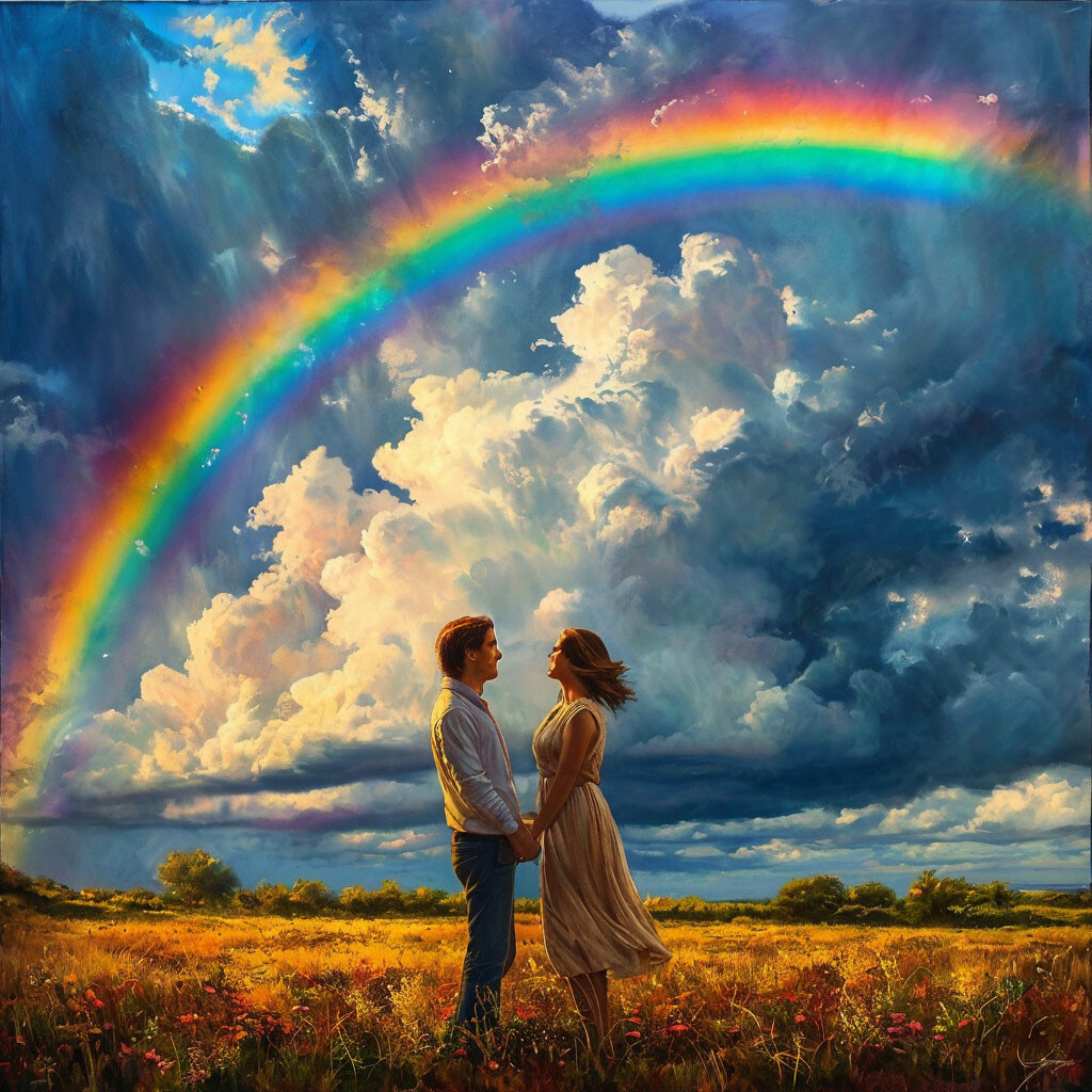 Жадно Радуга пьёт водицу...