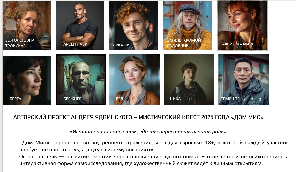 Дом Мио - все участники и цель проекта