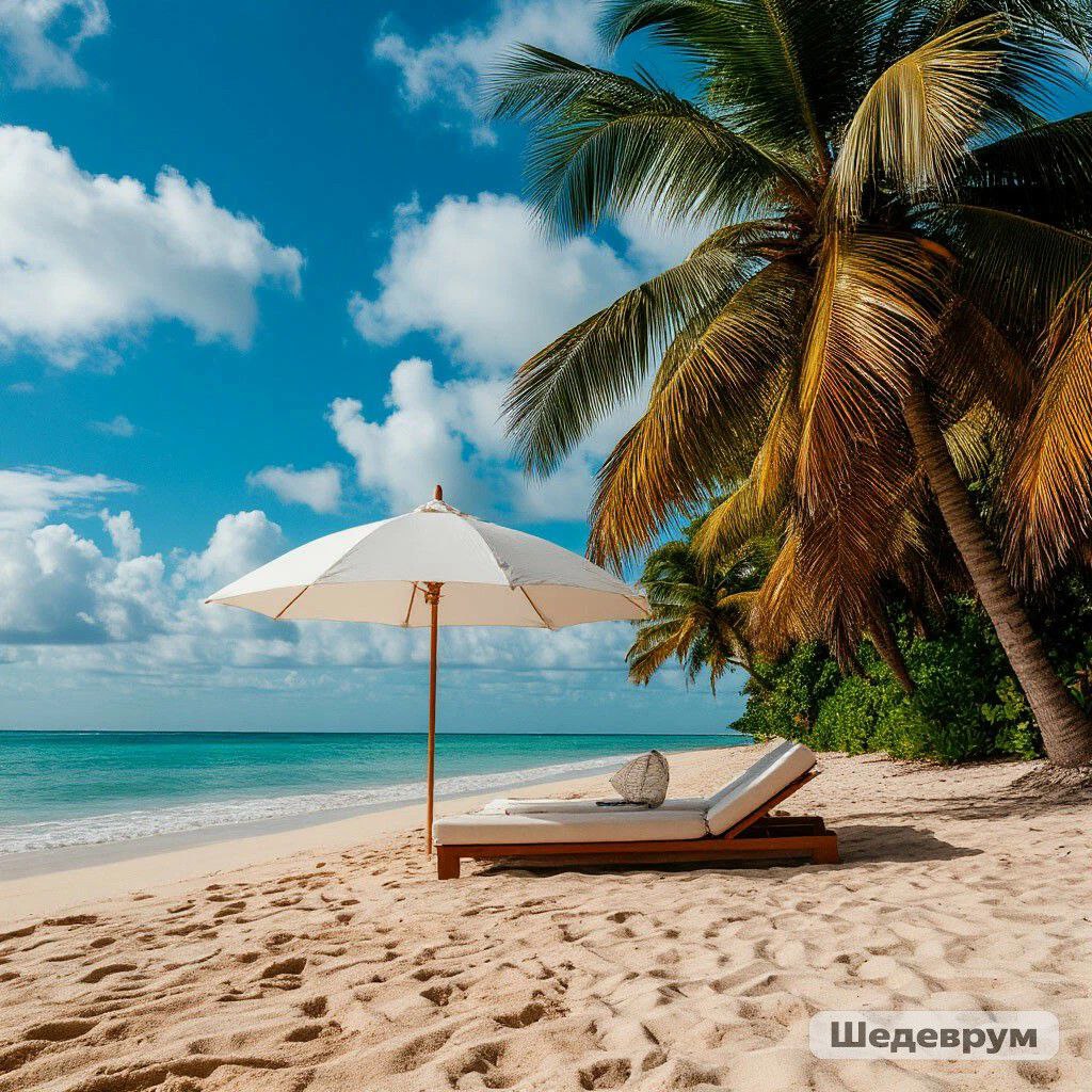 Под зонтом из белых облаков...