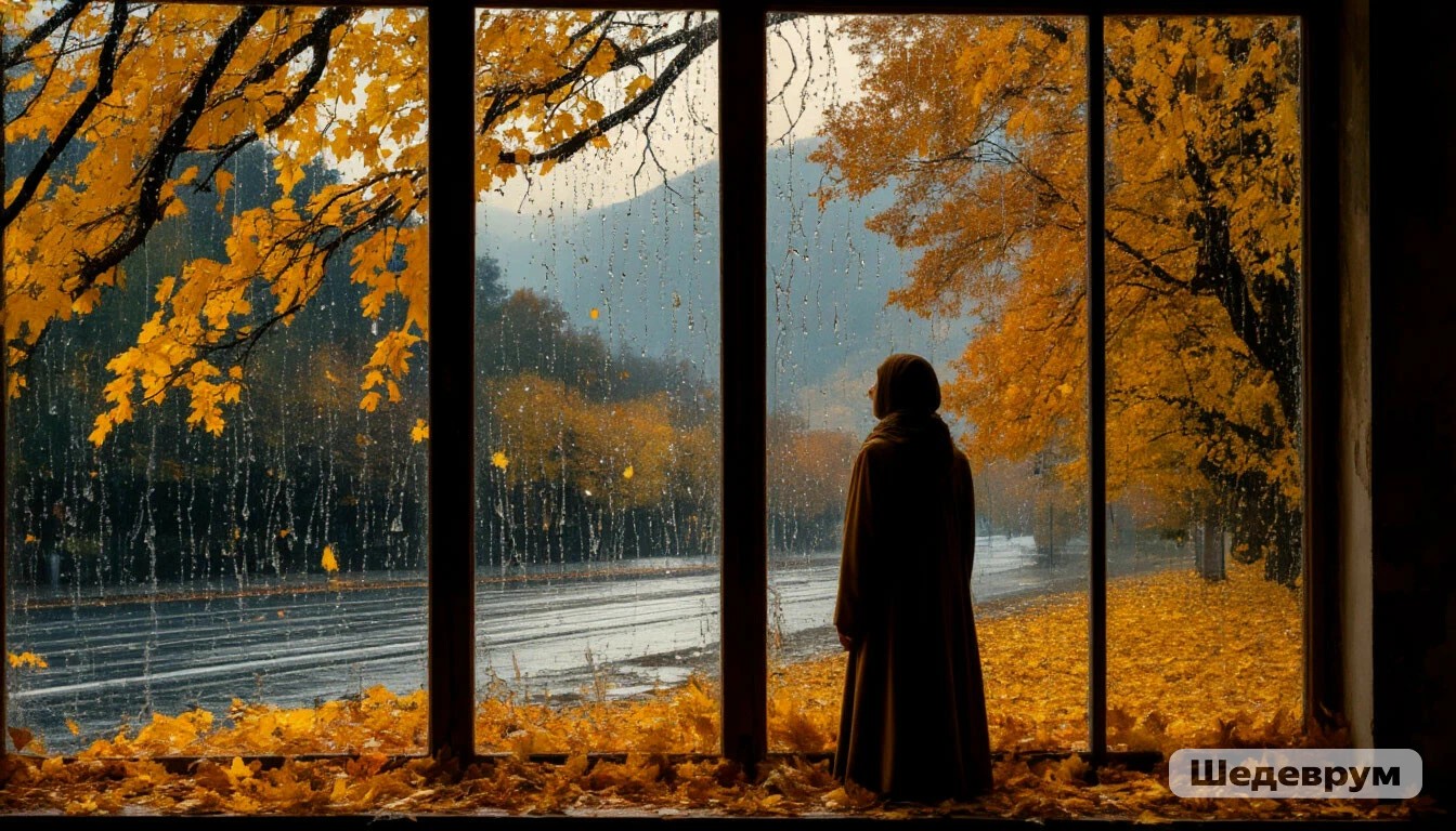 Слёзы небес растеклись по стеклу Осень