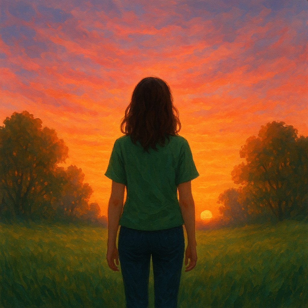 Девочка в блузке зеленного цвета