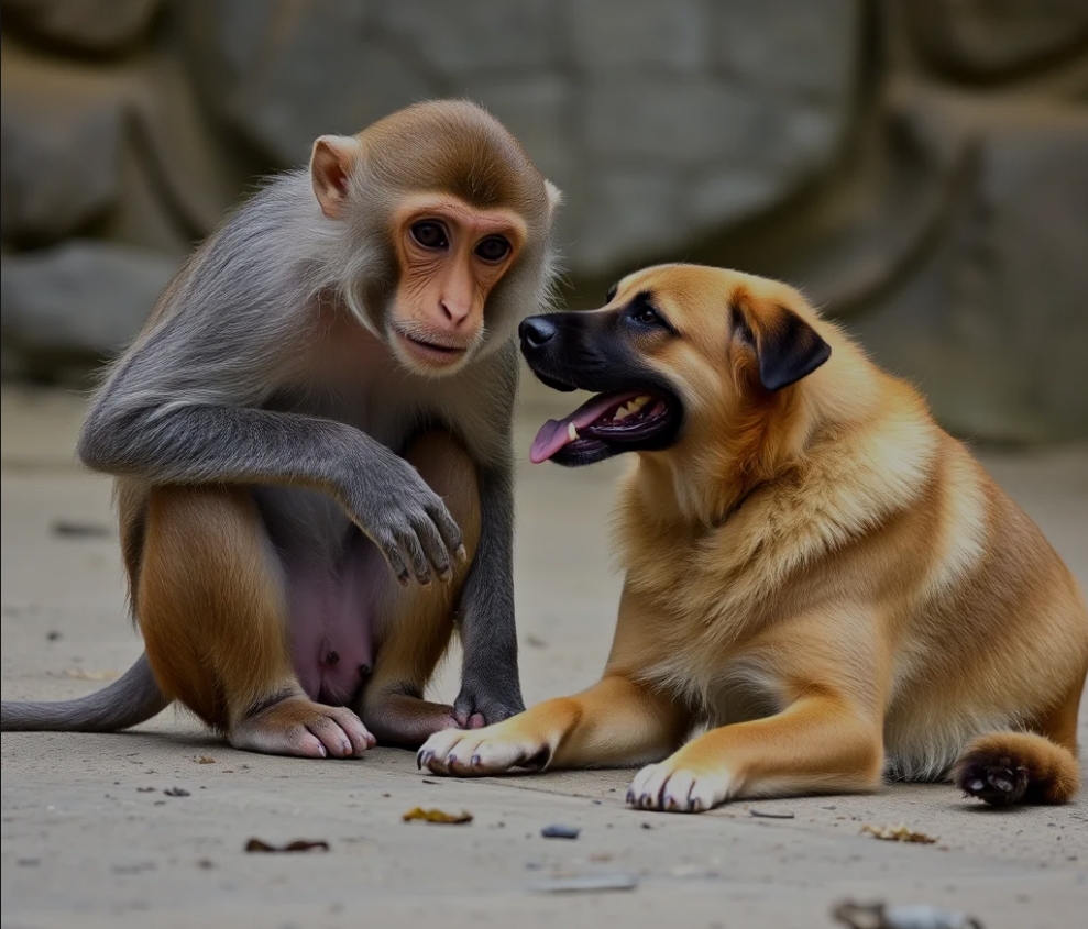 Басня! Обезьяна и собака!