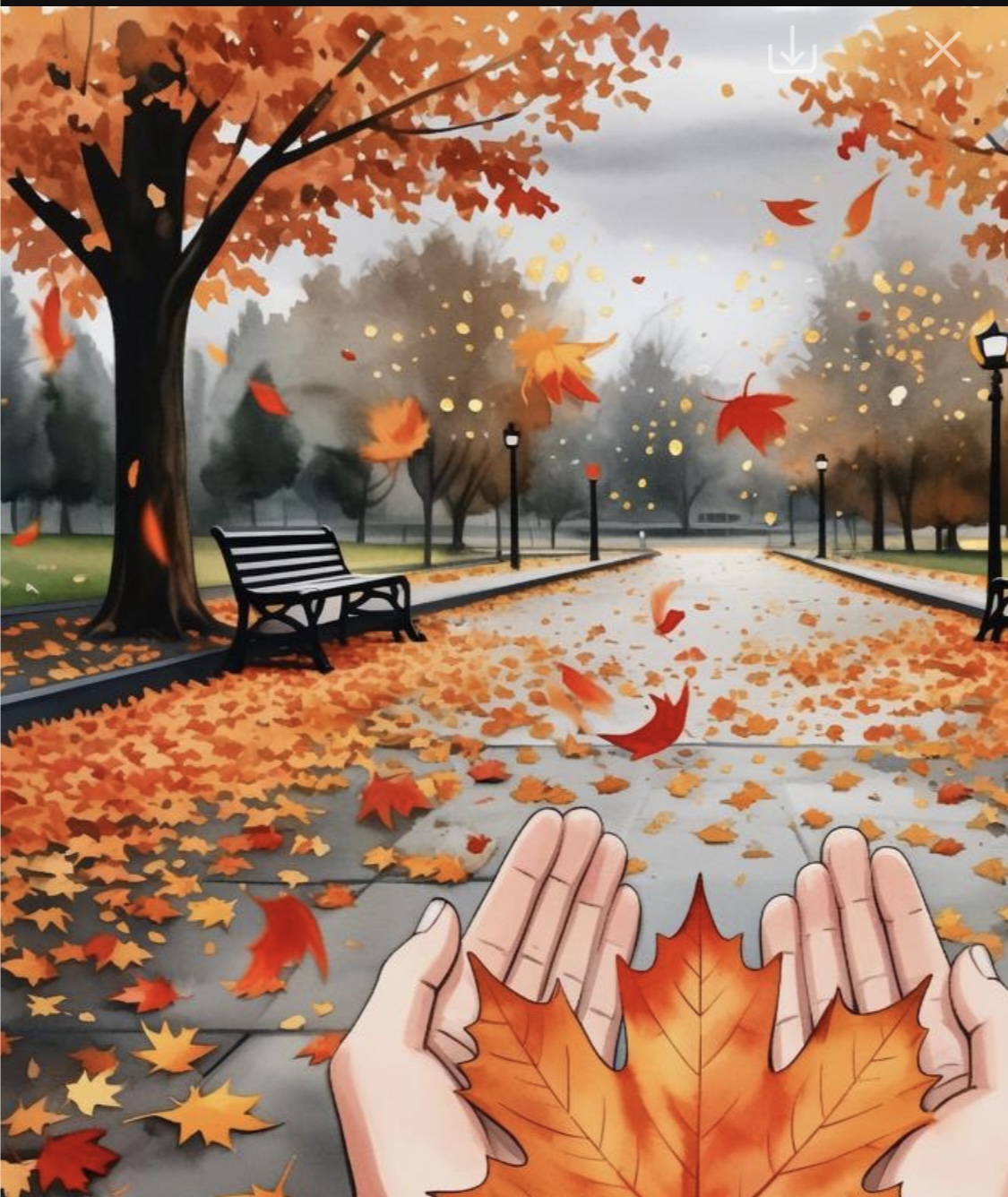 Озябший лист кленовый