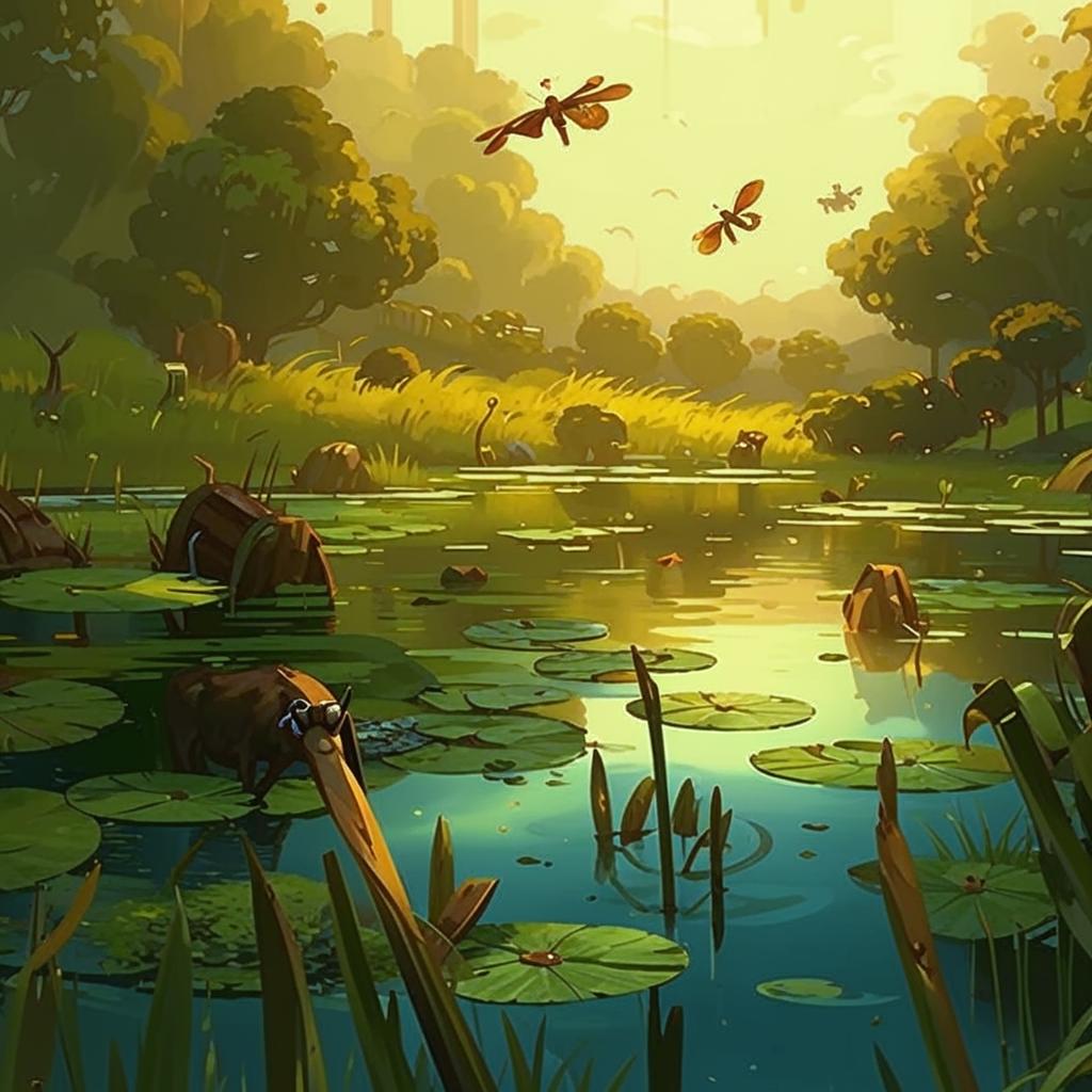 Сверкали крылышки стрекоз