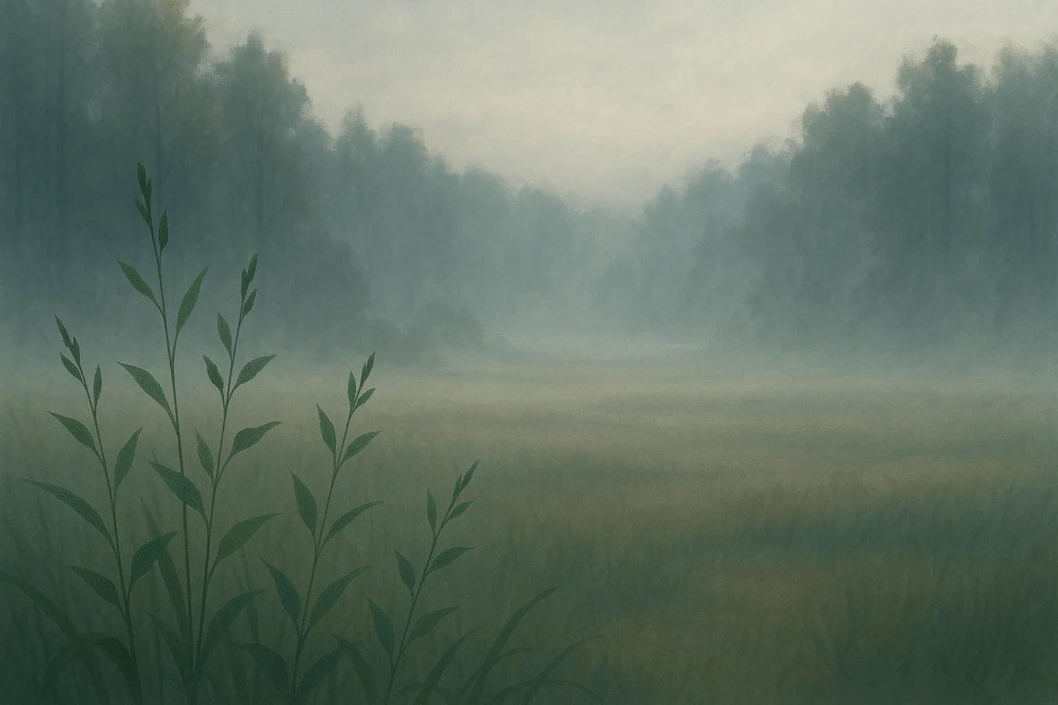 Туман подкрался с берега реки