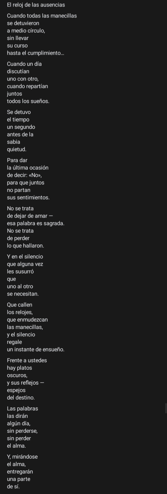 El reloj de las ausencias