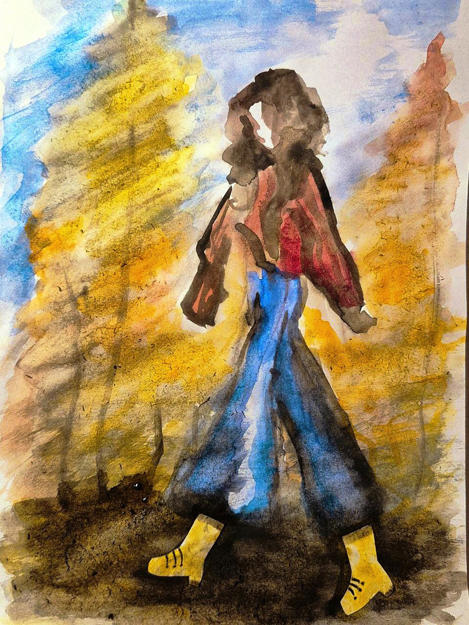 На красивой осенней прогулке...