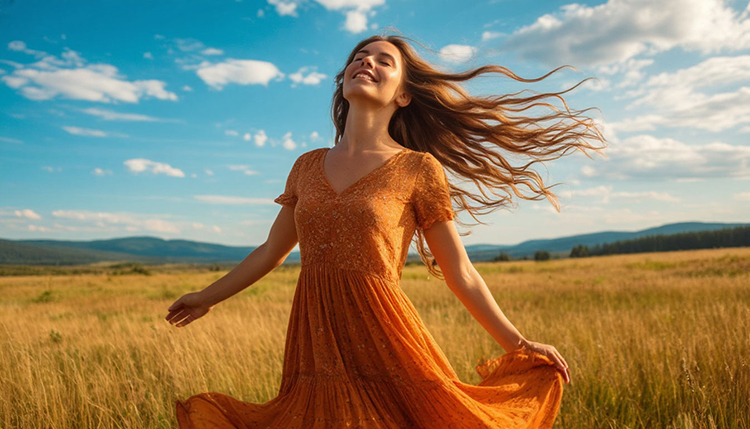 Девушка танцует