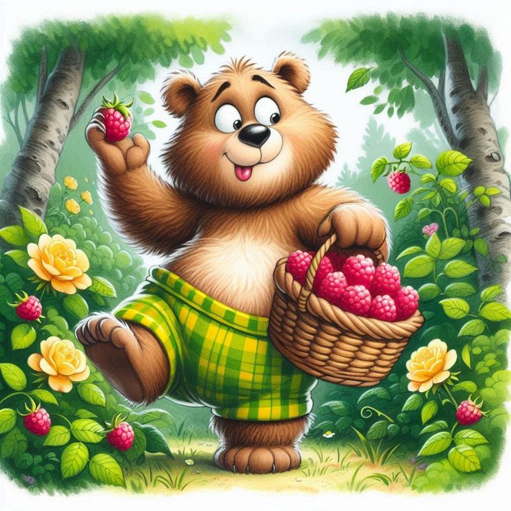 Медведь и малинка. Детское