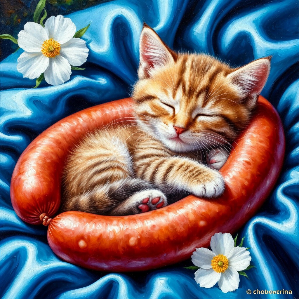 Сладко спит пушистик Котя!