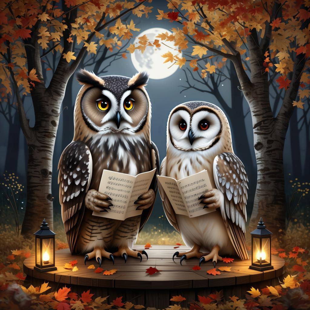 Ушастый филин и сова