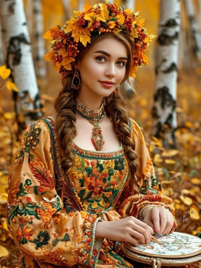 Осень вышивала бабье лето