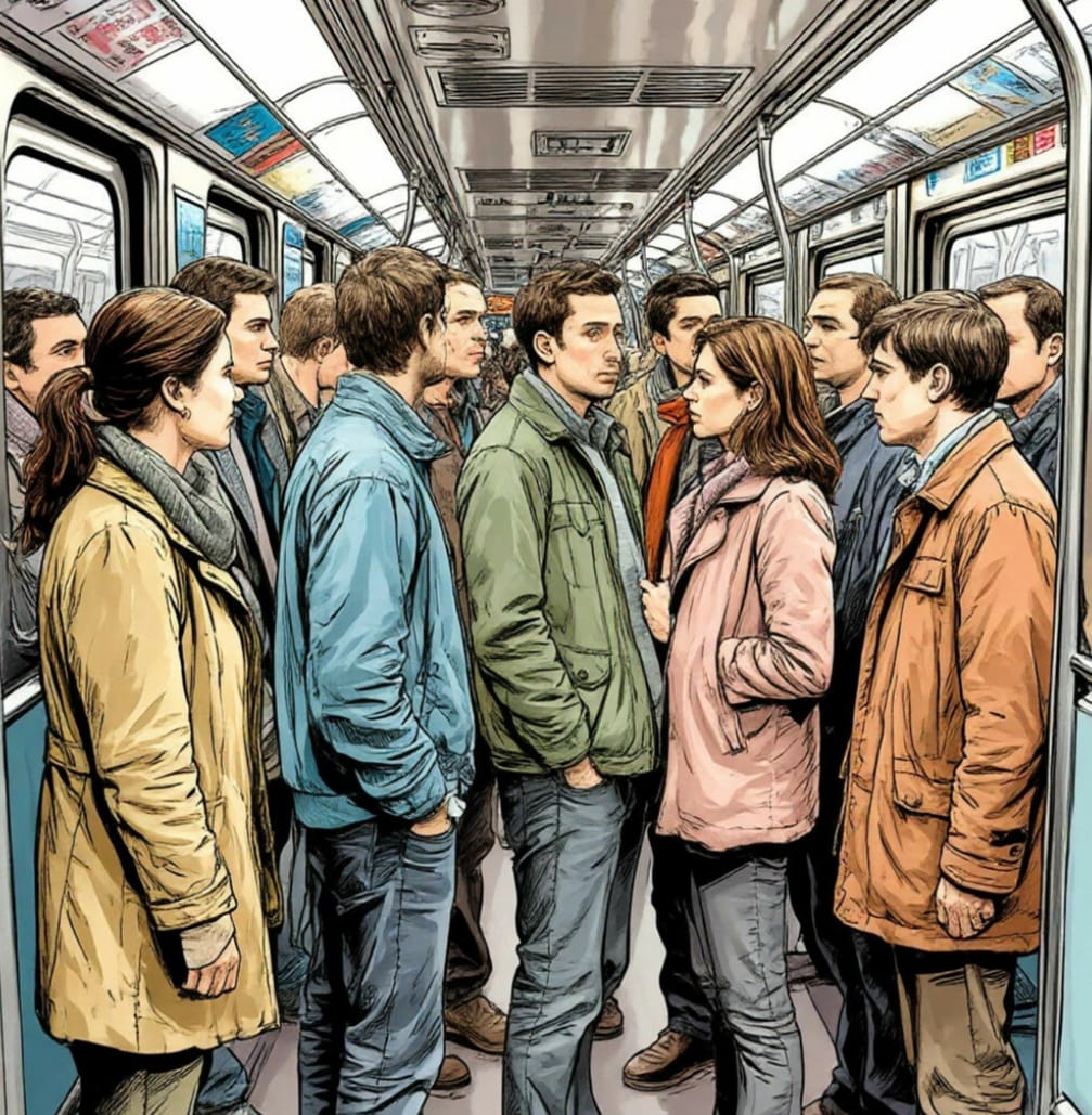 Утром в метро