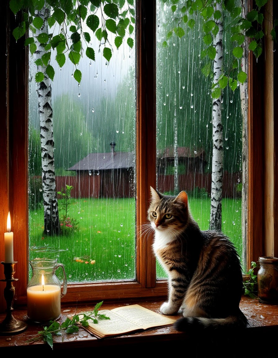 Плачет снова дождик за окном