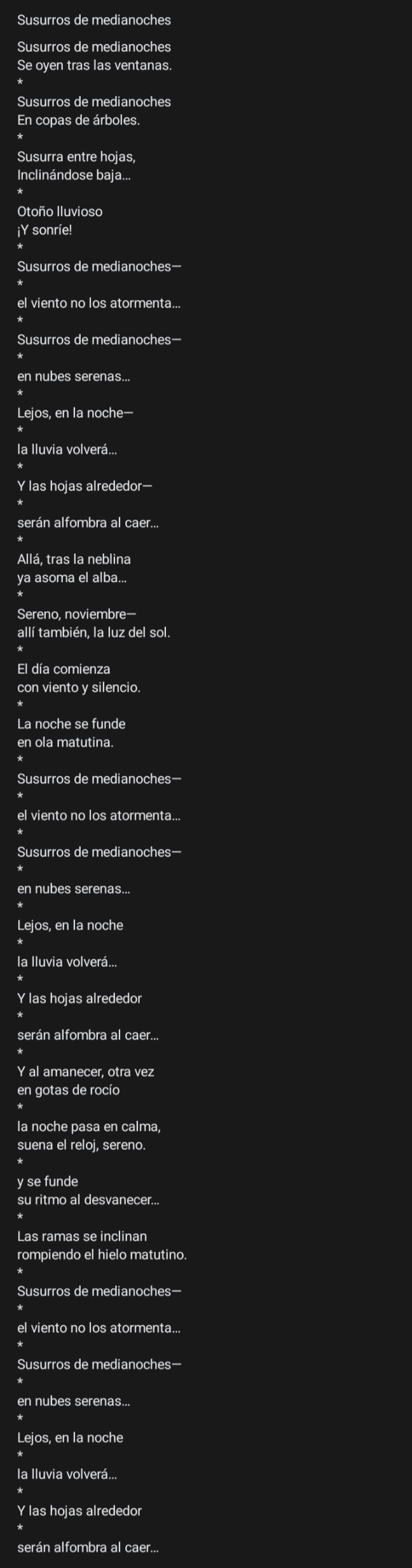 Susurros de medianoches