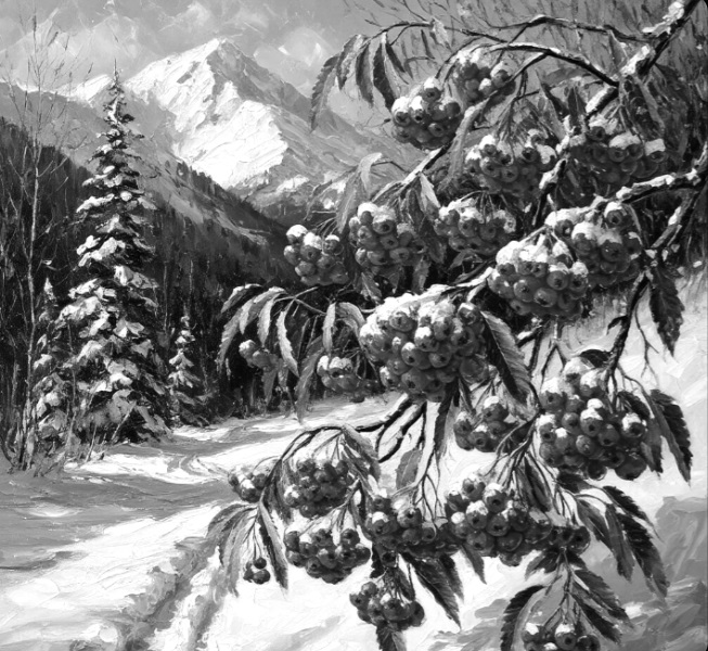 рябина на снегу