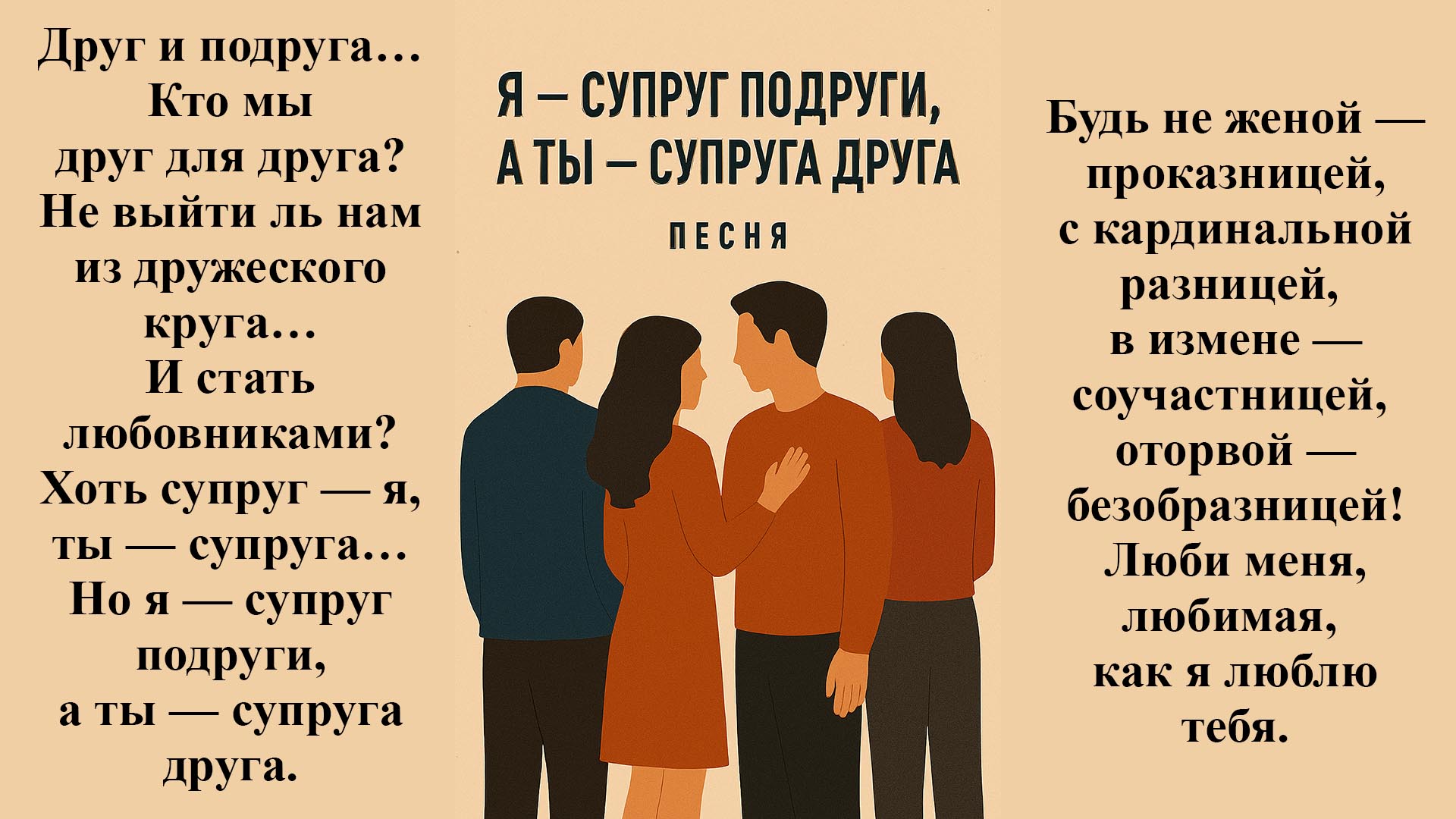 Я супруг подруги, а ты супруга друга