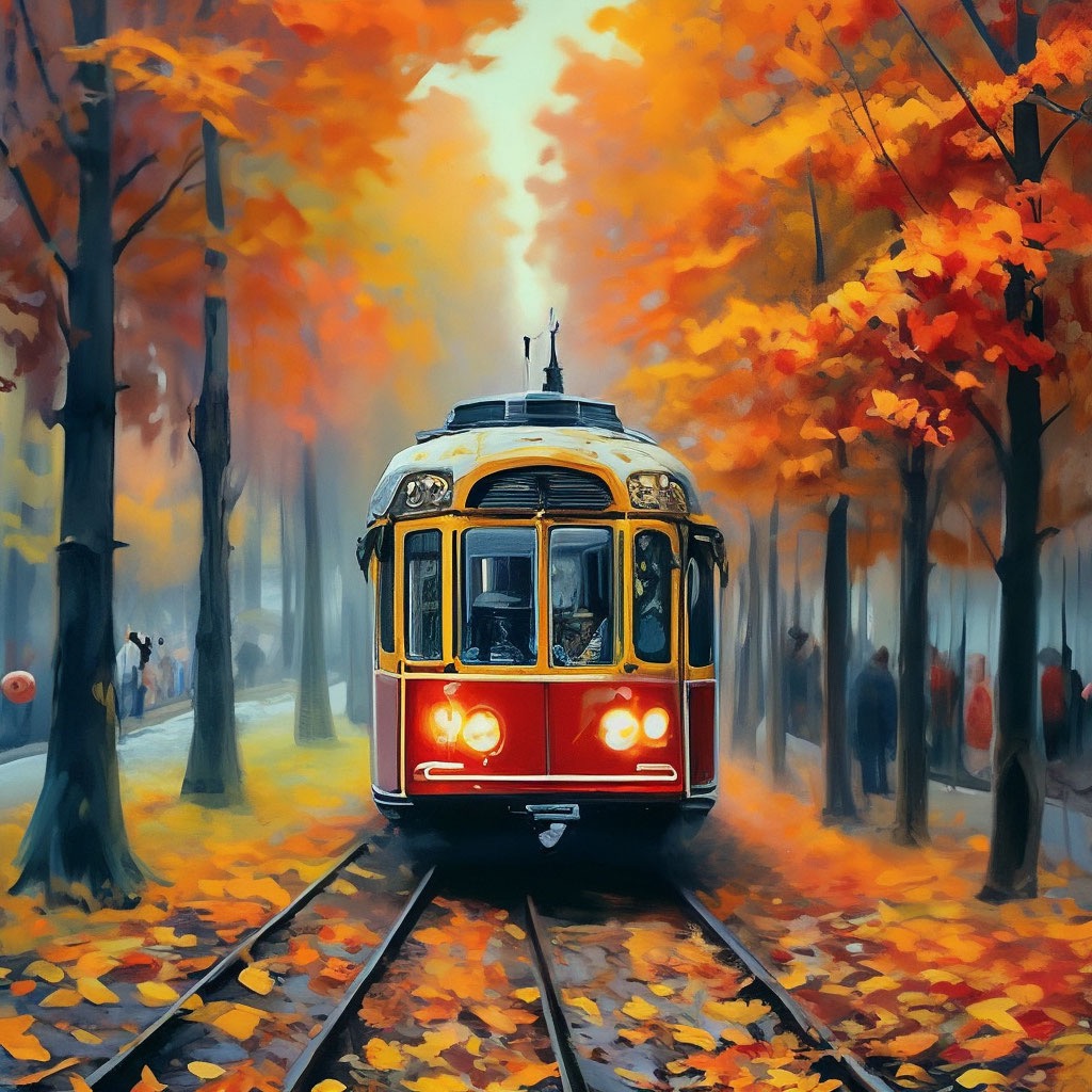 Трамвай и осень