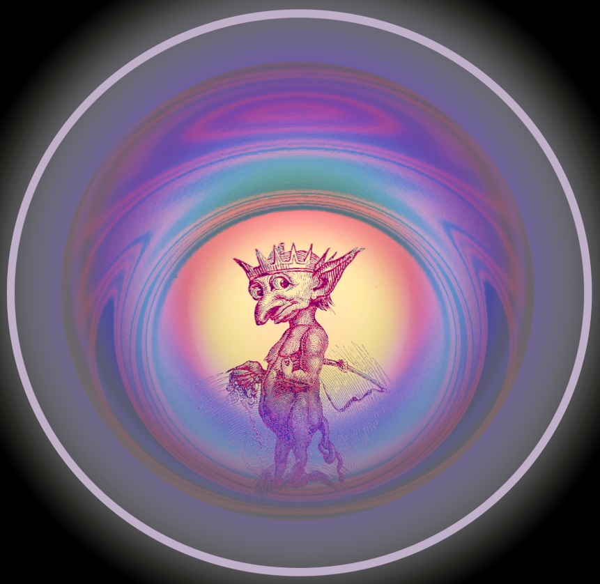 детский демон в свете северного сияния