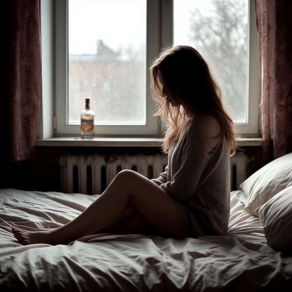 она сидела и грустила