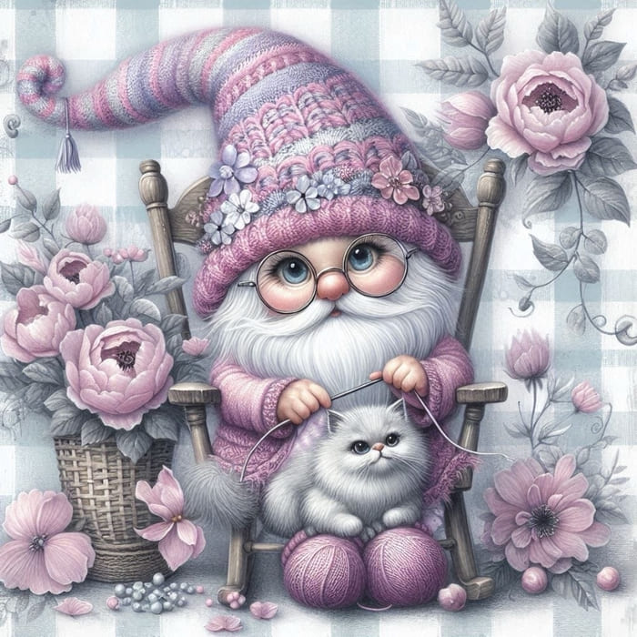 ГНОМ вязал носочки