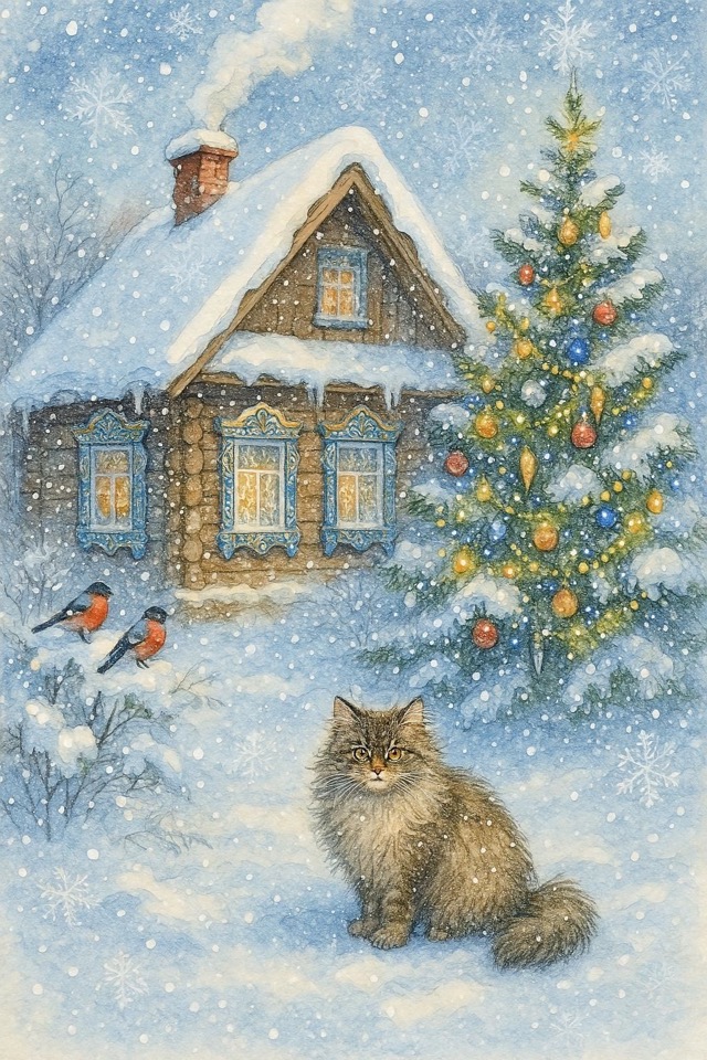 Снега жду. Иллюстрация Марины Никульниковой