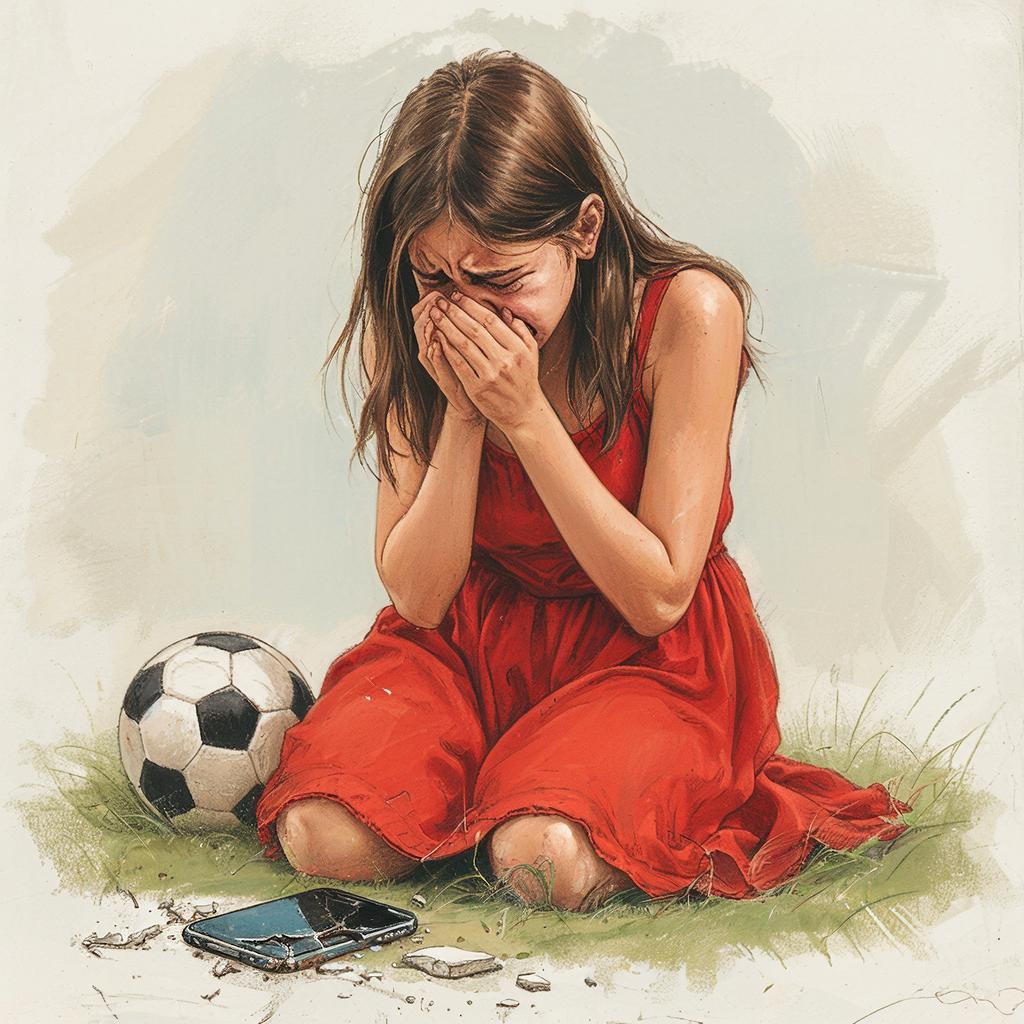 Таня мячик уронила