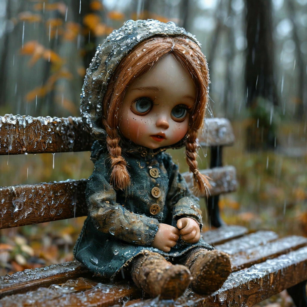 Мокнет кукла под дождём детское