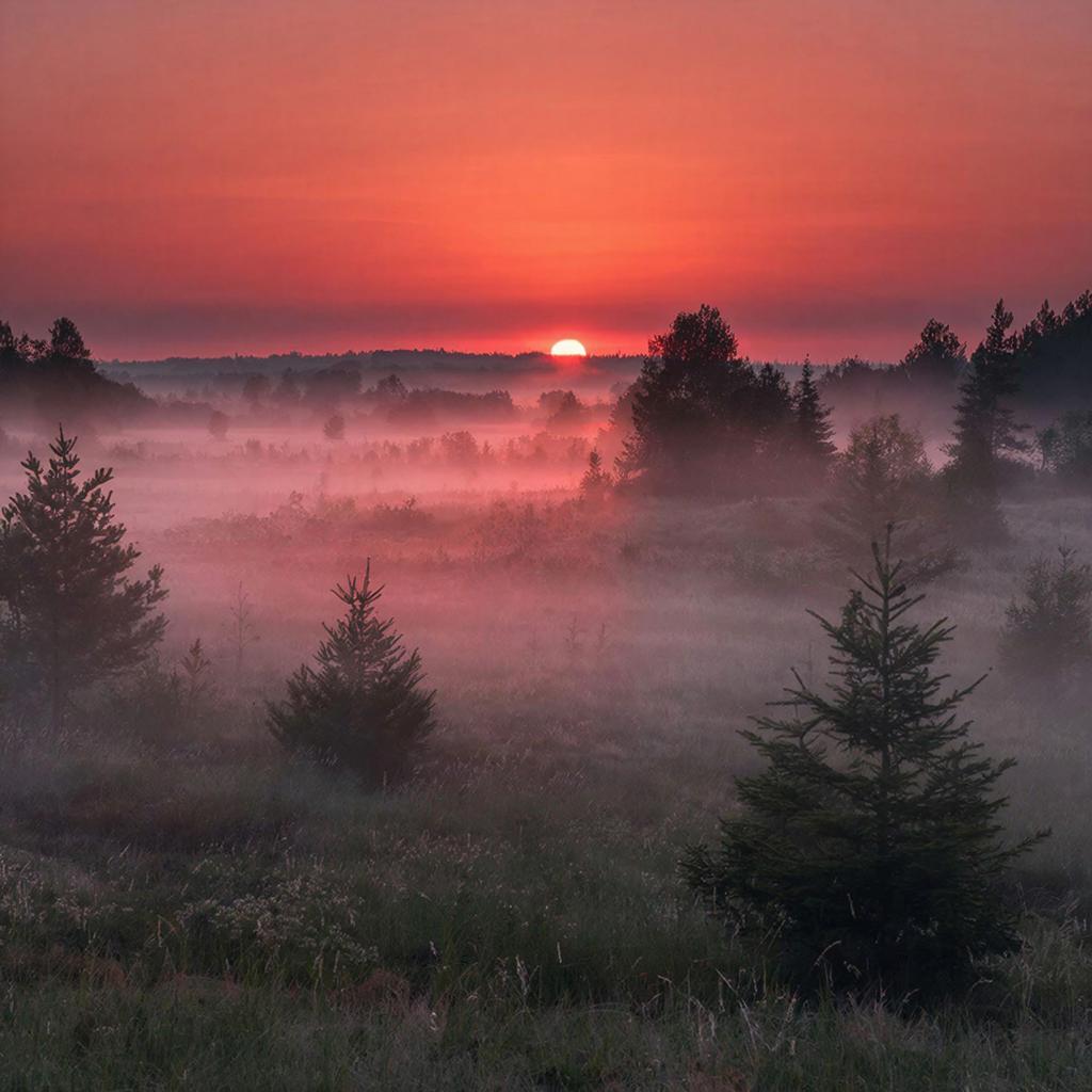 Дымка тает алая