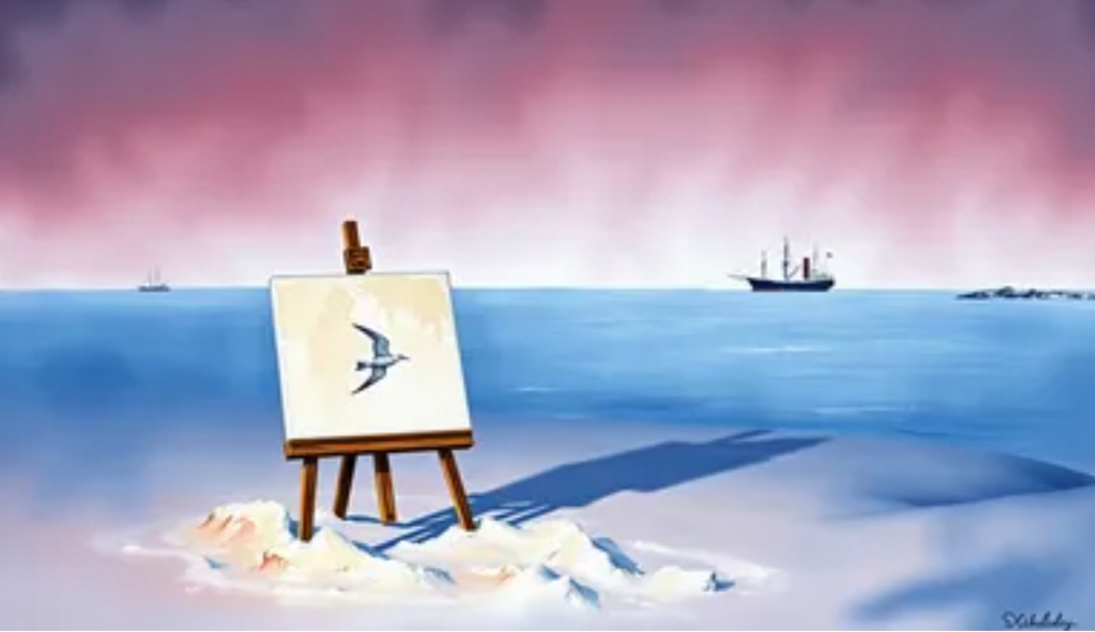 Чайка на мольберте