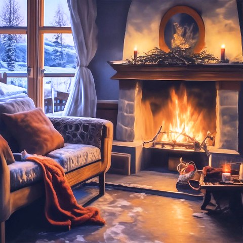 Зимний блюз у камина